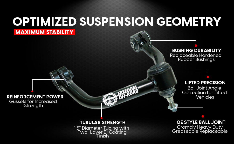 Front Upper Control Arms for 2-4 Inch Lift 20-24 Silverado/Sierra 2500/3500HD Freedom Offroad