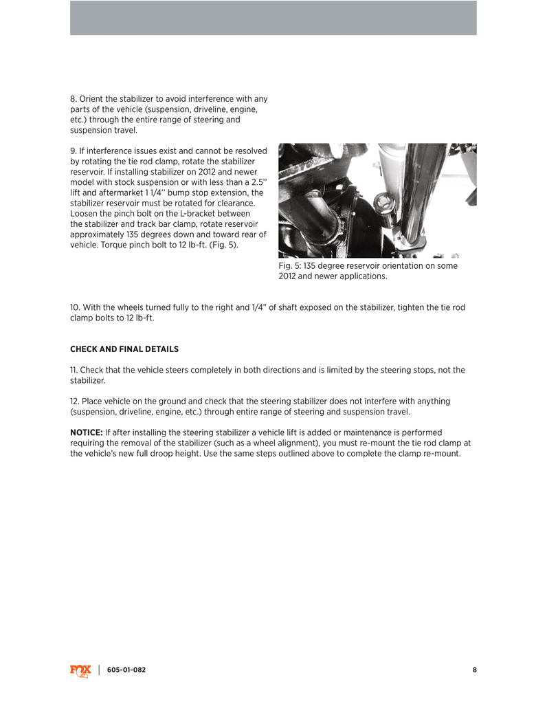 Fox Factory Race Series 2.0 ATS Steering Stabilizer | 983-02-145 | 2007 - 2018 Jeep Wrangler JK JKU | 1-3/8in. Tie Rod Clamp
