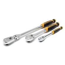 Cargar imagen en el visor de la galería, Gearwrench 3 Piece 1/4" &amp; 3/8" Drive 90-Tooth Dual Material Teardrop Ratchet Set | 81203T