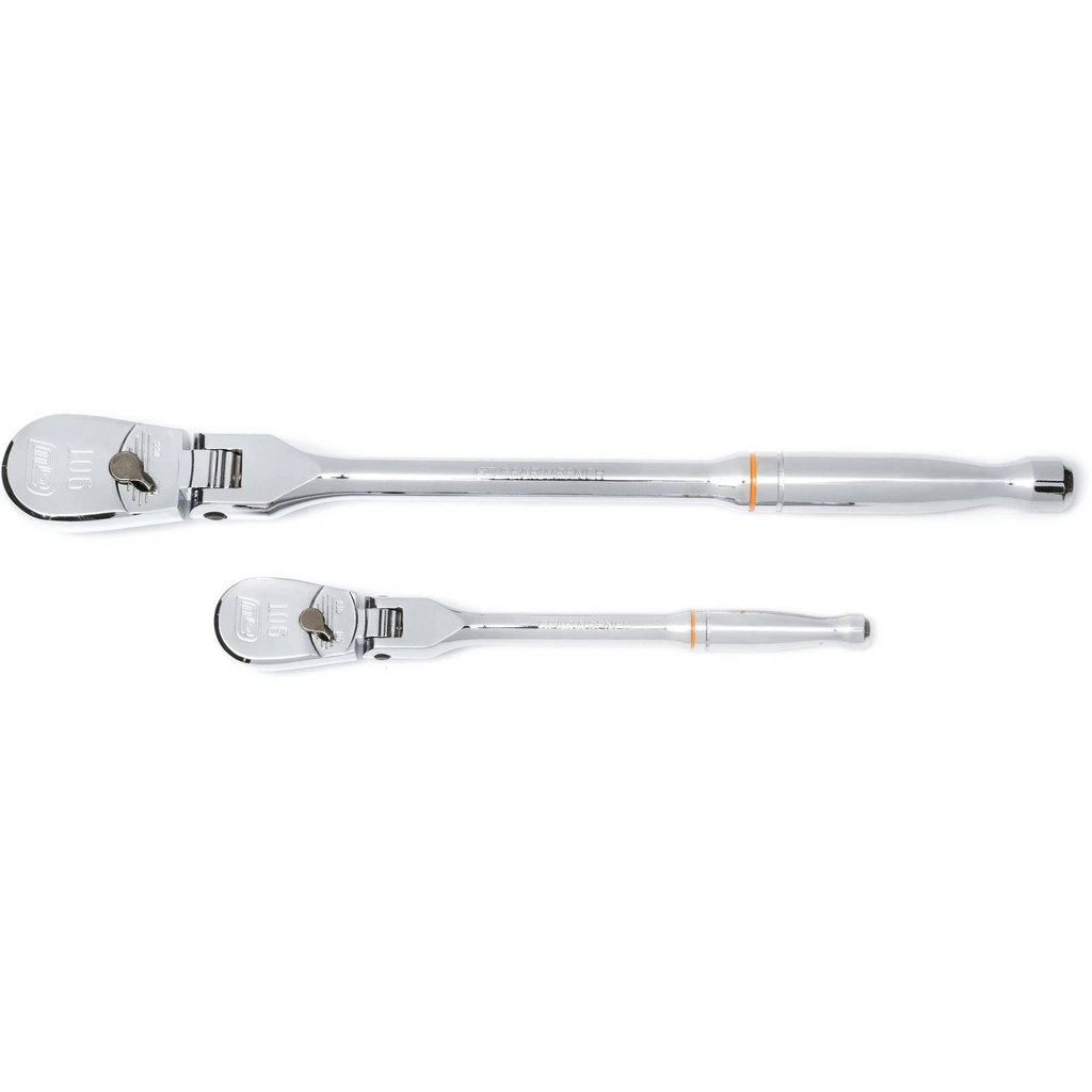 Gearwrench 2 Pce 1/4 & 3/8 Drive 90-Tooth 180° Flex Head Ratchet Set | 81216T