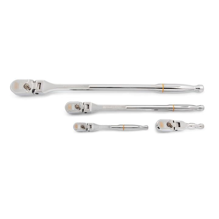 Gearwrench 4 Piece 1/4", 3/8", & 1/2" Drive 120-Tooth Flex Head Teardrop Ratchet Set | 81230XP