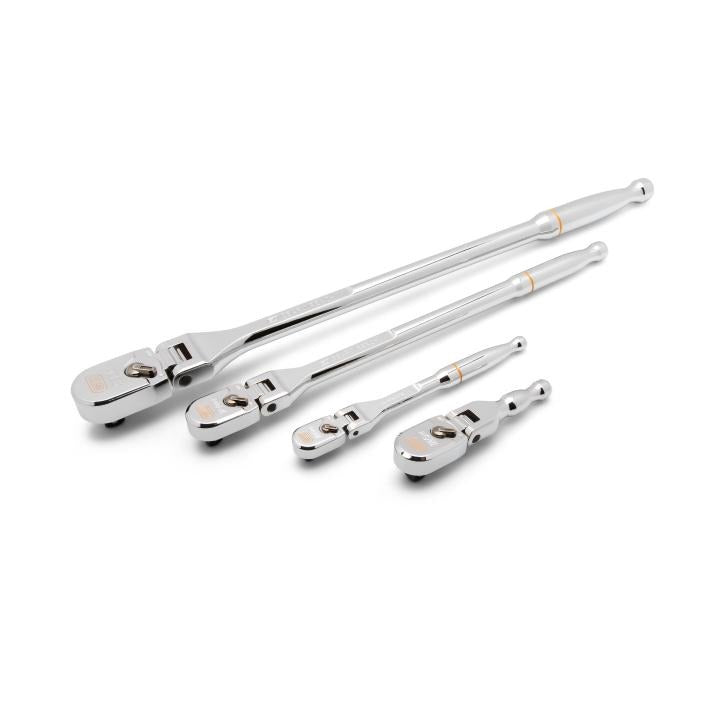 Gearwrench 4 Piece 1/4", 3/8", & 1/2" Drive 120-Tooth Flex Head Teardrop Ratchet Set | 81230XP