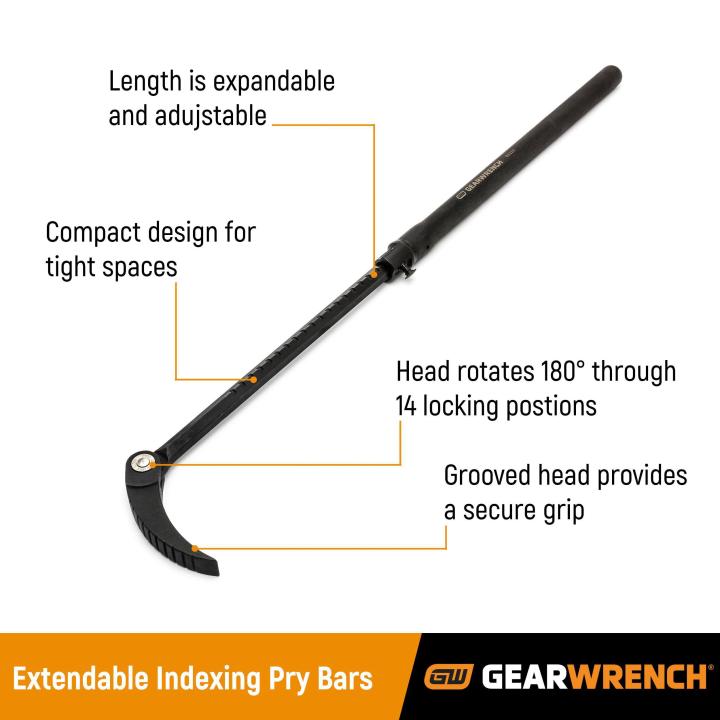 Gearwrench 29"-48" Extendable Indexing Pry Bar | 82248