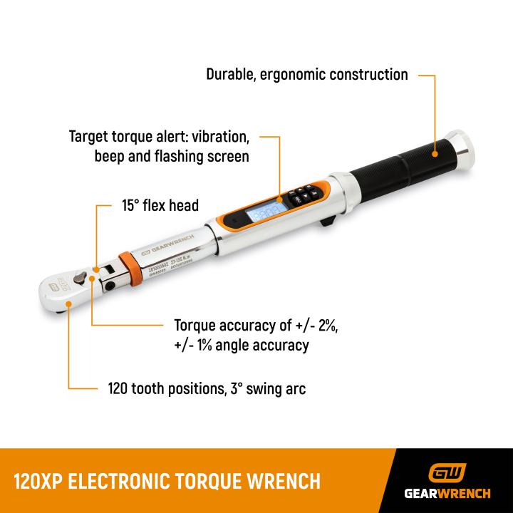 Gearwrench 1/2" 120XP Flex Head Electronic Torque Wrench with Angle | 85196