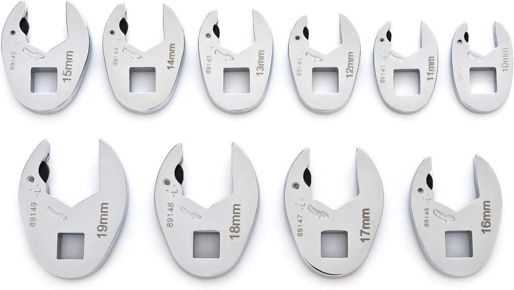 Gearwrench 10 Piece 3/8" Drive Metric Crowfoot Wrench Set | 89119