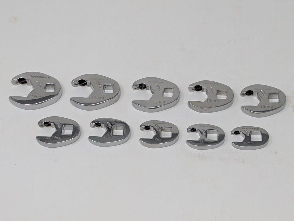 Gearwrench 10 Piece 3/8" Drive Metric Crowfoot Wrench Set | 89119