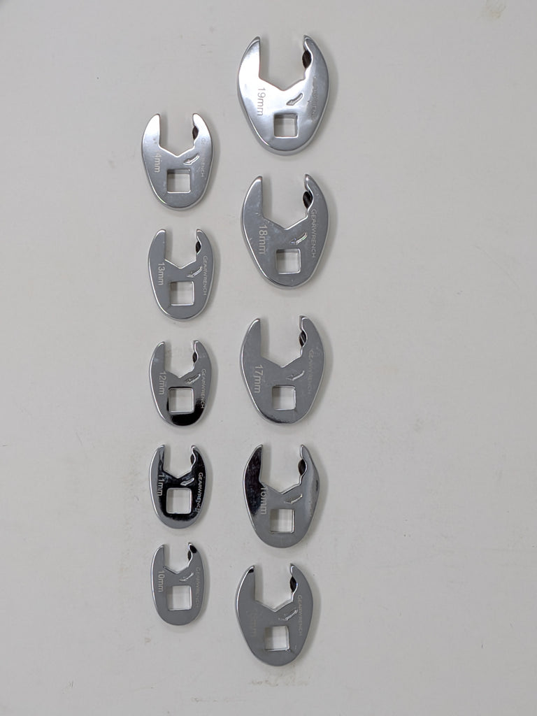 Gearwrench 10 Piece 3/8" Drive Metric Crowfoot Wrench Set | 89119