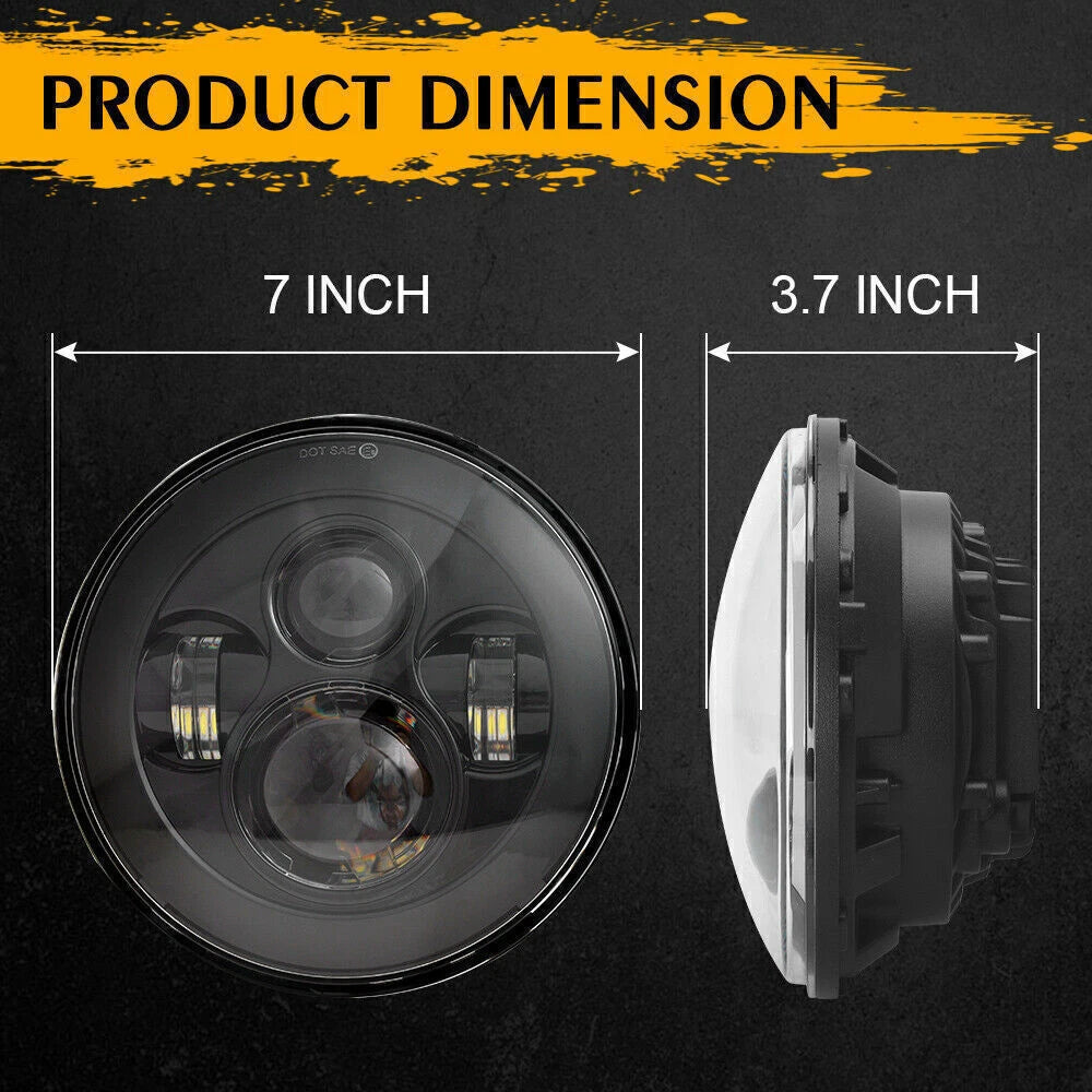 LED Headlights 7 in. Round 1997 - 2018 Jeep Wrangler LJ / TJ / JK / JKU