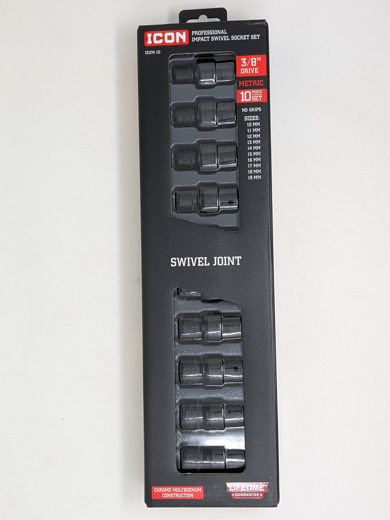 Icon Professional Impact Swivel Metric Socket Set 3/8in. Drive | I2UM-10 | 59747