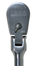 Cargar imagen en el visor de la galería, ICON 3/8 in. Drive Professional 90 Tooth Long Reach Flex Head Ratchet w/ Comfort Grip | R2LFG | 58590
