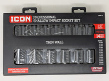 Cargar imagen en el visor de la galería, Icon Professional Metric Shallow Impact Socket Set 1/2in. Drive | I3SM-14 | 59762