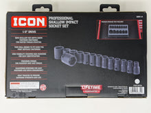 Cargar imagen en el visor de la galería, Icon Professional Metric Shallow Impact Socket Set 1/2in. Drive | I3SM-14 | 59762