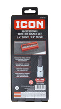 Load image into Gallery viewer, Icon Professional 12 Piece Torx Bit Socket Set T8 - T55 | S12T-12 | 59753