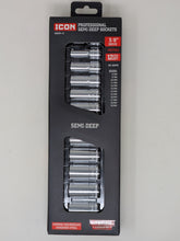 Cargar imagen en el visor de la galería, Icon Professional Semi Deep Metric Socket Set 3/8in. Drive | S2SDM-12 | 59619