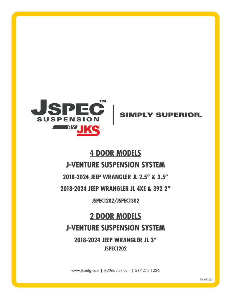 JKS J-Venture 3.5in. Suspension Lift Kit | 2018 - 2025 Jeep Wrangler JL Unlimited 4 Door