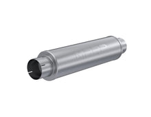 Cargar imagen en el visor de la galería, 4 Inch Inlet/Outlet Quiet Tone Exhaust Muffler 24 Inch Body 6 Inch Diameter 30 Inch Overall T409 Stainless Steel MBRP