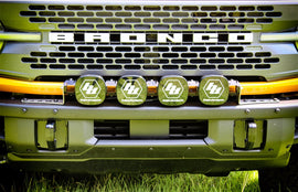 Front Bumper Mount For Baja Designs 4 Light XL Linkable Light Bar On 2021 Ford Bronco Bare Steel Motobilt