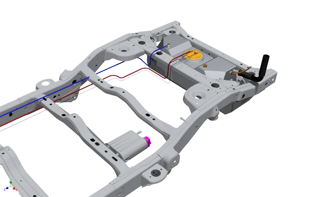 EVAP And Fuel Line Modification Kit For Rear Mounted Fuel Tank In 12-18 Jeep JKU Motobilt