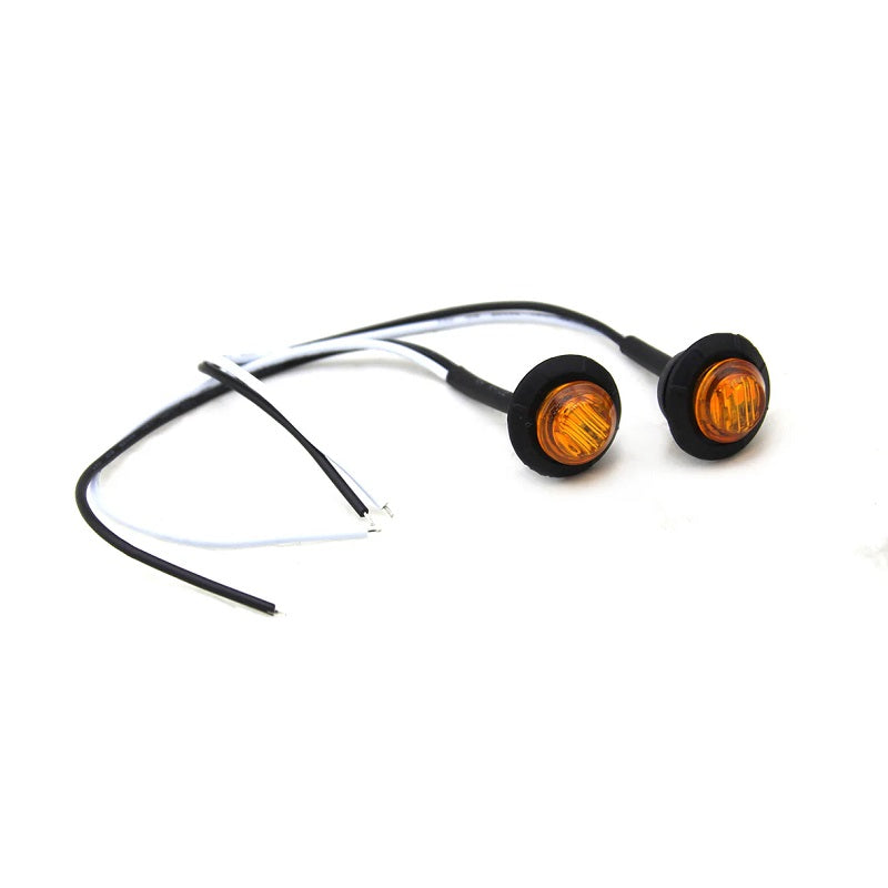 3/4 Inch Clear Lens Amber LED Fender/Side Marker Light 2 Pack Motobilt