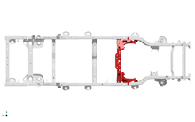 Cargar imagen en el visor de la galería, 4 Link Front Suspension Brackets With Transmission Crossmember For 12-18 Jeep JKU Bare Steel Motobilt