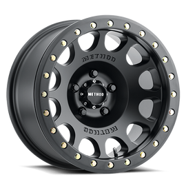 Aluminum Wheels 17x9 Beadlock MR105 Bolt Pattern 5 On 114.3 Offset -38 Lip Size 1.77 Matte Black MB Method