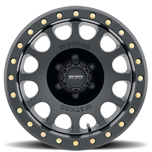 Aluminum Wheels 17x9 Beadlock MR105 Bolt Pattern 8 On 165.1 Offset -38 Lip Size 1.77 Matte Black MB Method