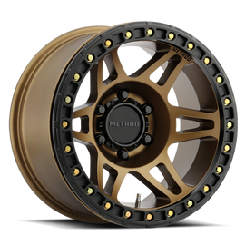 Aluminum Wheels 17x9 Beadlock MR106 Bolt Pattern 5 On 127 Offset -44 Lip Size 0 Method Bronze BRZ Method