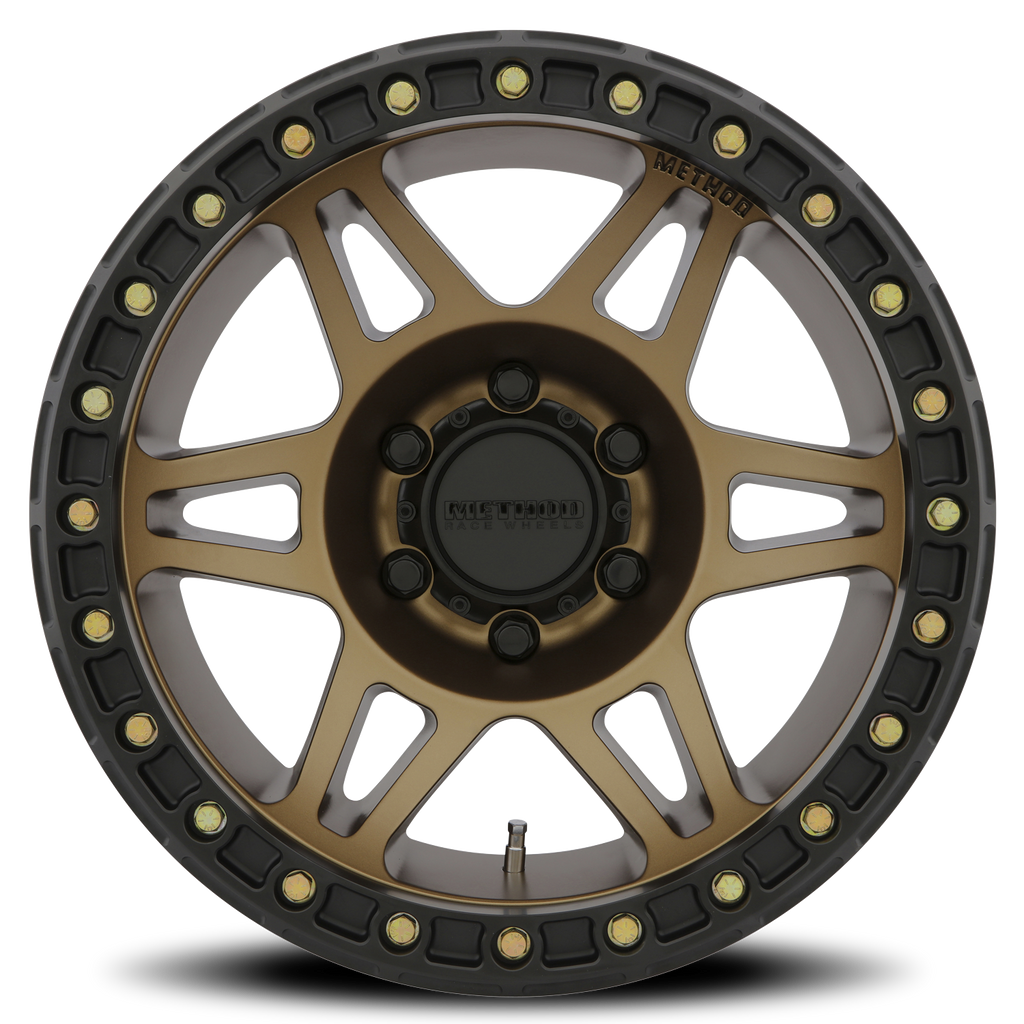 Aluminum Wheels 17x9 Beadlock MR106 Bolt Pattern 5 On 127 Offset -44 Lip Size 0 Method Bronze BRZ Method