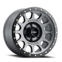 Cargar imagen en el visor de la galería, Aluminum Wheels 17x8.5 NV MR305 Bolt Pattern 6 On 139.7 Offset 0 Lip Size 1.3 Titanium TT Matte Black Lip Method