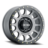 Aluminum Wheels 18x9 NV MR305 Bolt Pattern 8 On 165.1 Offset 18 Lip Size 1.38 Titanium TT Matte Black Lip Method