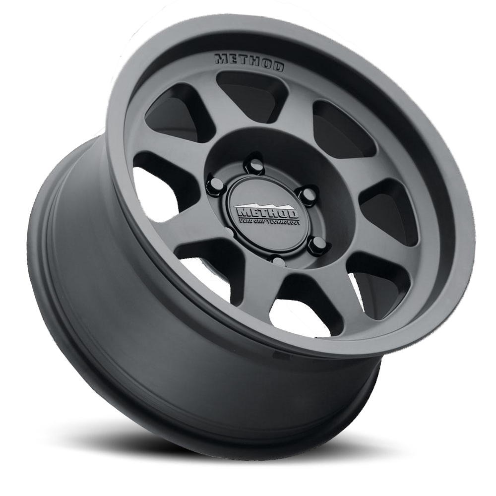 Aluminum Wheels 17x8.5 Bead Grip MR701 Bolt Pattern 5 On 127 Offset 0 Lip Size 1.81 Matte Black MB Method