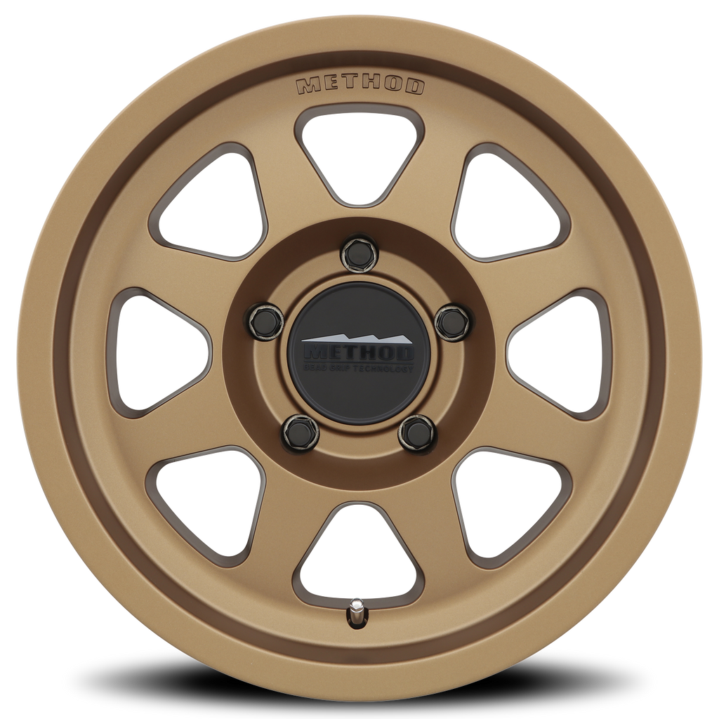 Aluminum Wheels 17x8.5 Bead Grip MR701 Bolt Pattern 5 On 127 Offset 0 Lip Size 1.81 Method Bronze BRZ Method