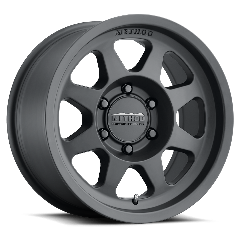Aluminum Wheels 17x8.5 Bead Grip MR701 Bolt Pattern 6 On 139.7 Offset 0 Lip Size 1.81 Matte Black MB Method