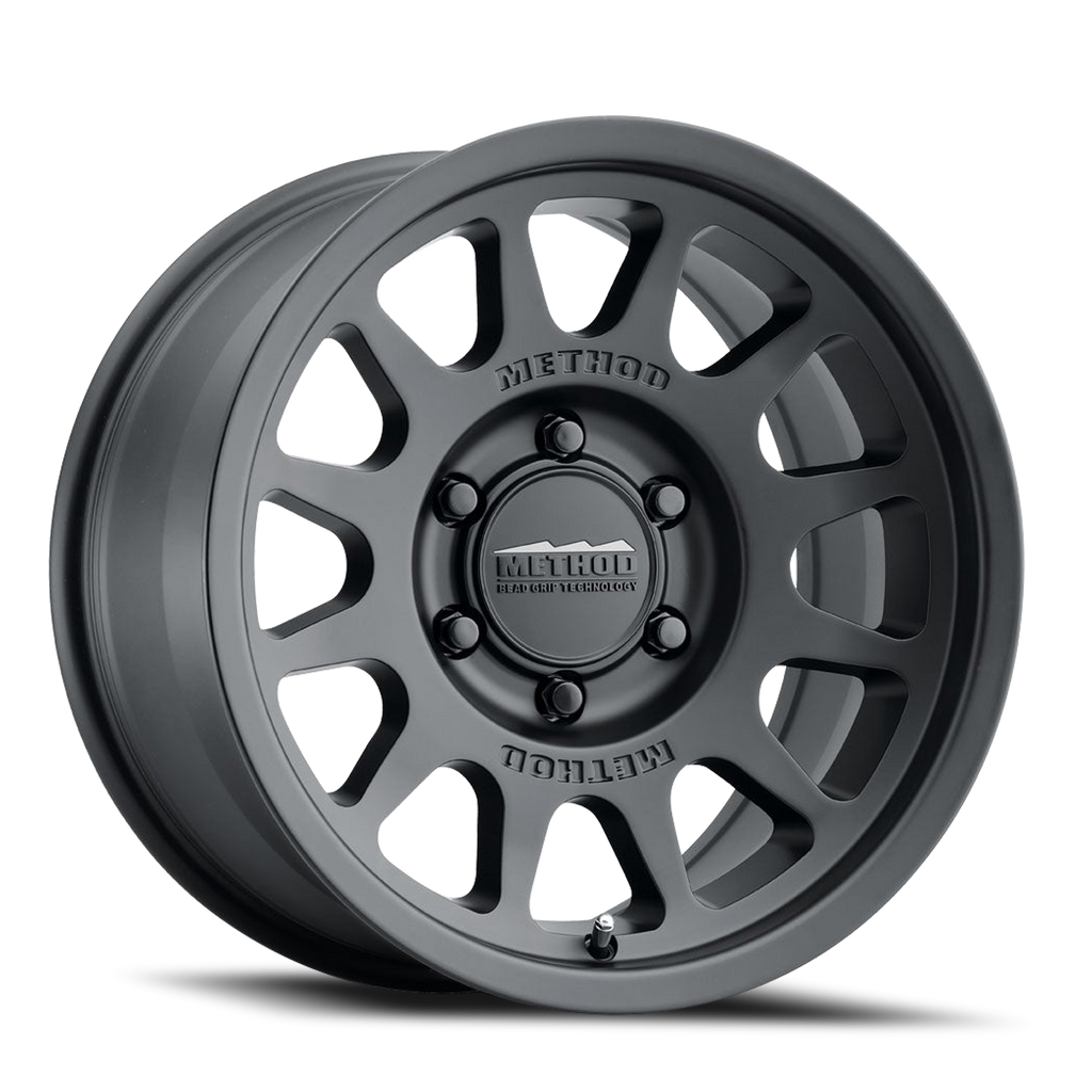 Aluminum Wheels 16x8 Bead Grip MR703 Bolt Pattern 6 On 139.7 Offset 0 Lip Size 1.22 Matte Black MB Method