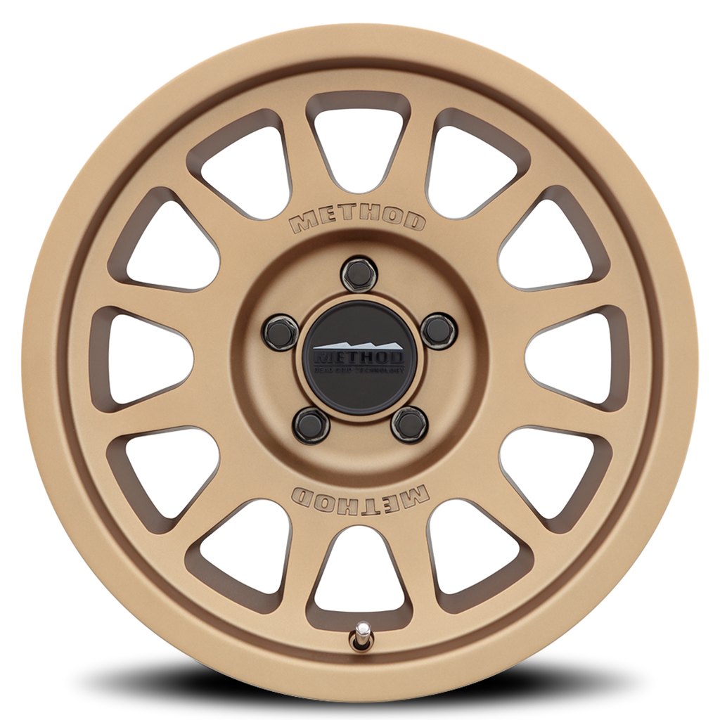 Aluminum Wheels 17x8.5 Bead Grip MR703 Bolt Pattern 5 On 127 Offset 0 Lip Size 1.18 Method Bronze BRZ Method