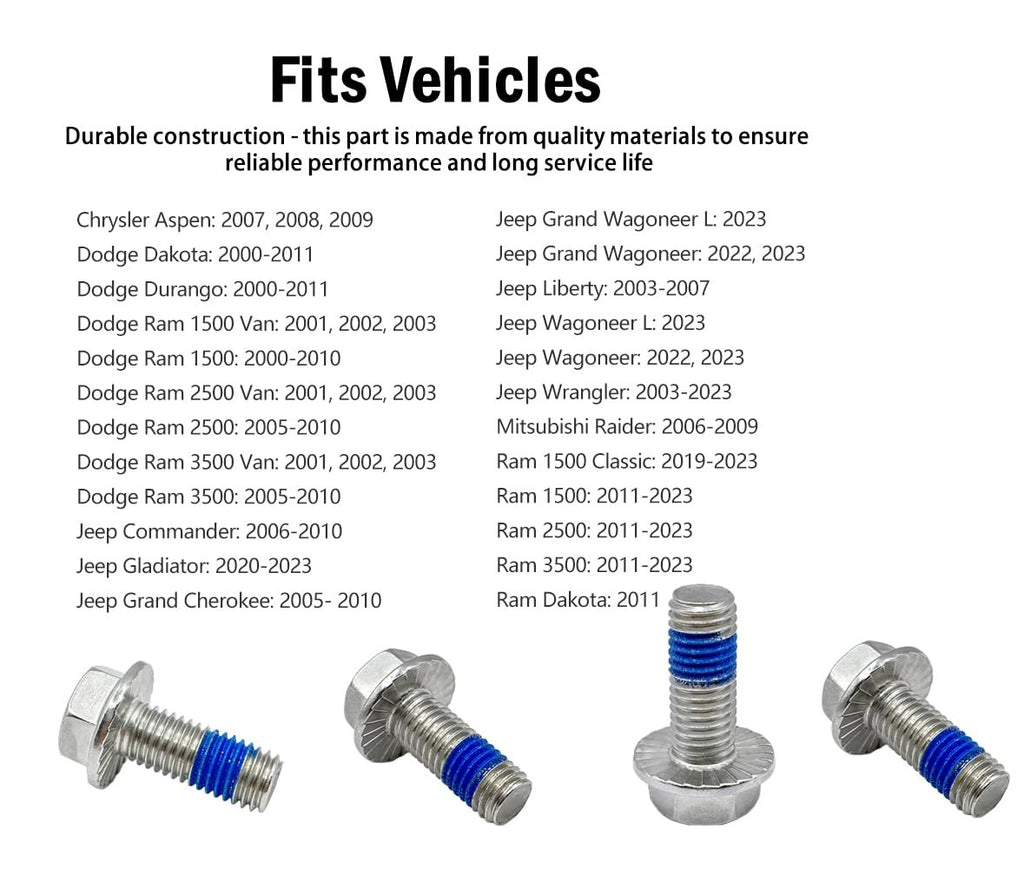 Mopar Driveshaft Bolt Kit M12-1.75 | Replaces 6506497AA / 6506233AA / 5191037AD / 13864