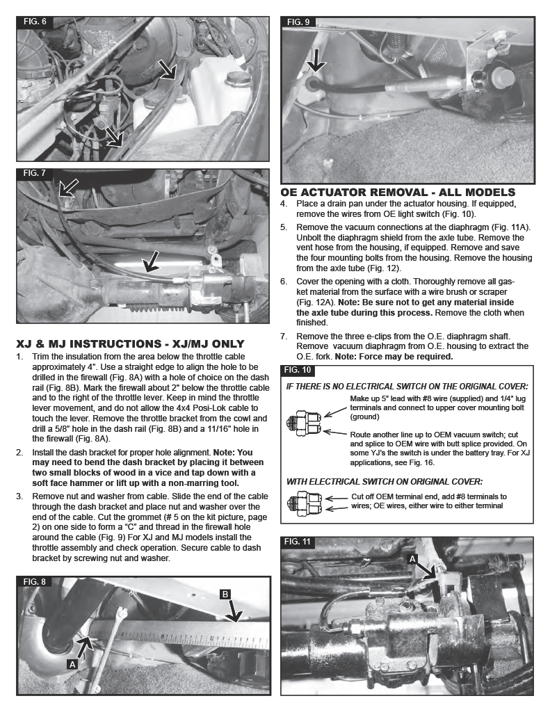 Posi-Lok Cable Actuated Front Axle Disconnect | PSL920 | Dana 30 | Jeep Wrangler YJ / Comanche MJ / Cherokee XJ