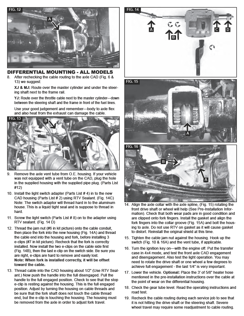 Posi-Lok Cable Actuated Front Axle Disconnect | PSL920 | Dana 30 | Jeep Wrangler YJ / Comanche MJ / Cherokee XJ