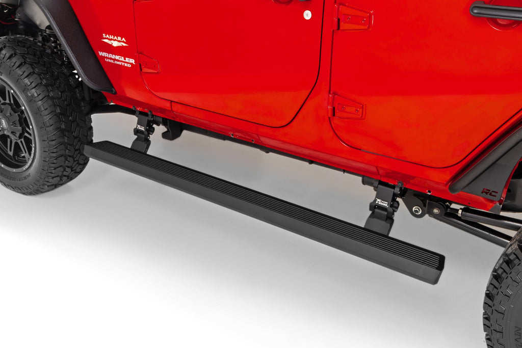 Power Running Boards Dual Electric Motor 4 Door Jeep Wrangler Unlimited (07-18) Rough Country