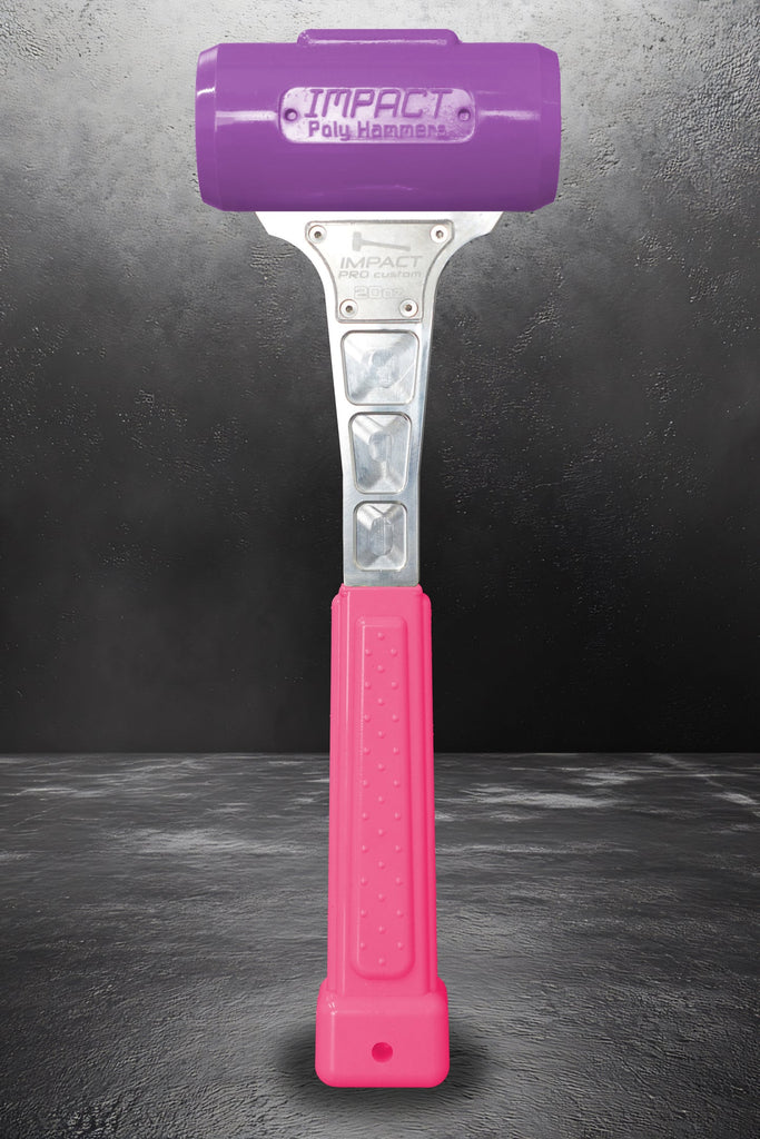 Impact Poly Hammers 20 oz Custom Purple Head / Pink Handle Polyurethane Dead Blow Hammer