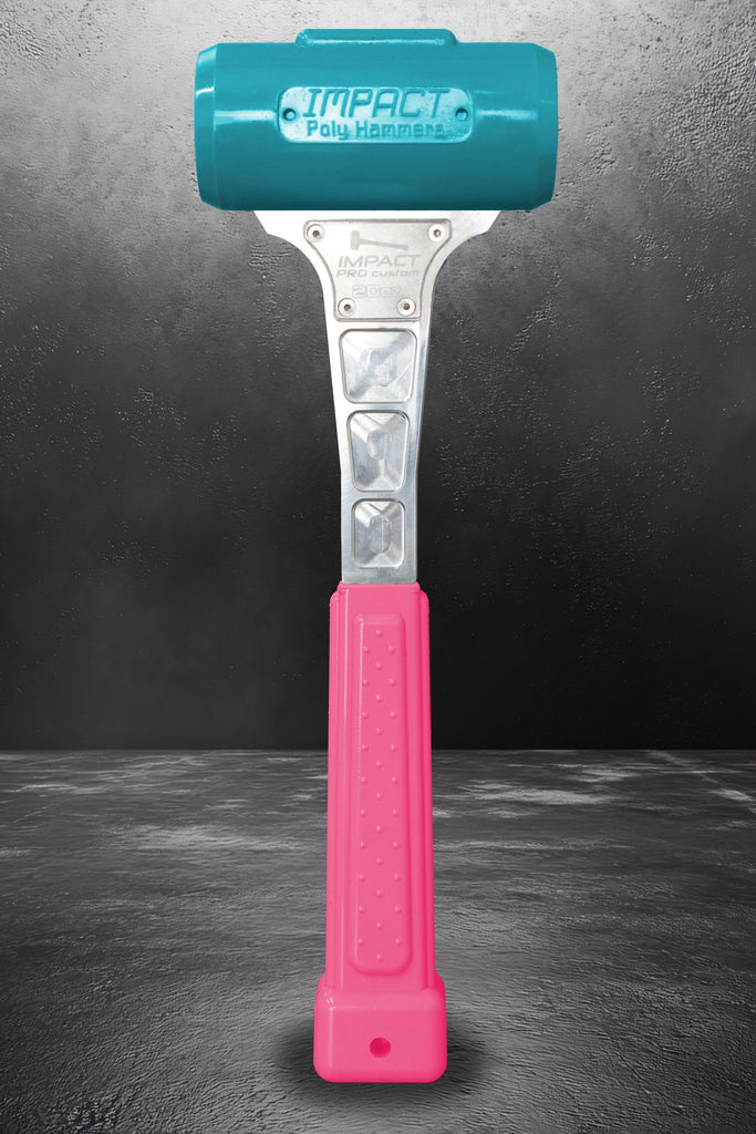 Impact Poly Hammers 20 oz Custom Teal Head / Pink Handle Polyurethane Dead Blow Hammer