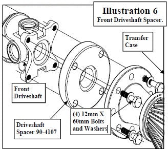 Pro Comp Front Driveshaft Spacer | 90-4107B | 1999 - 2015 Ford Superduty F250 / F350