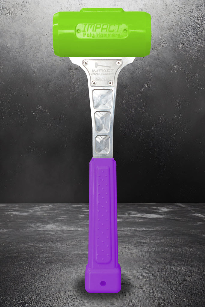 Impact Poly Hammers 20 oz Custom Lime Head / Purple Handle Polyurethane Dead Blow Hammer