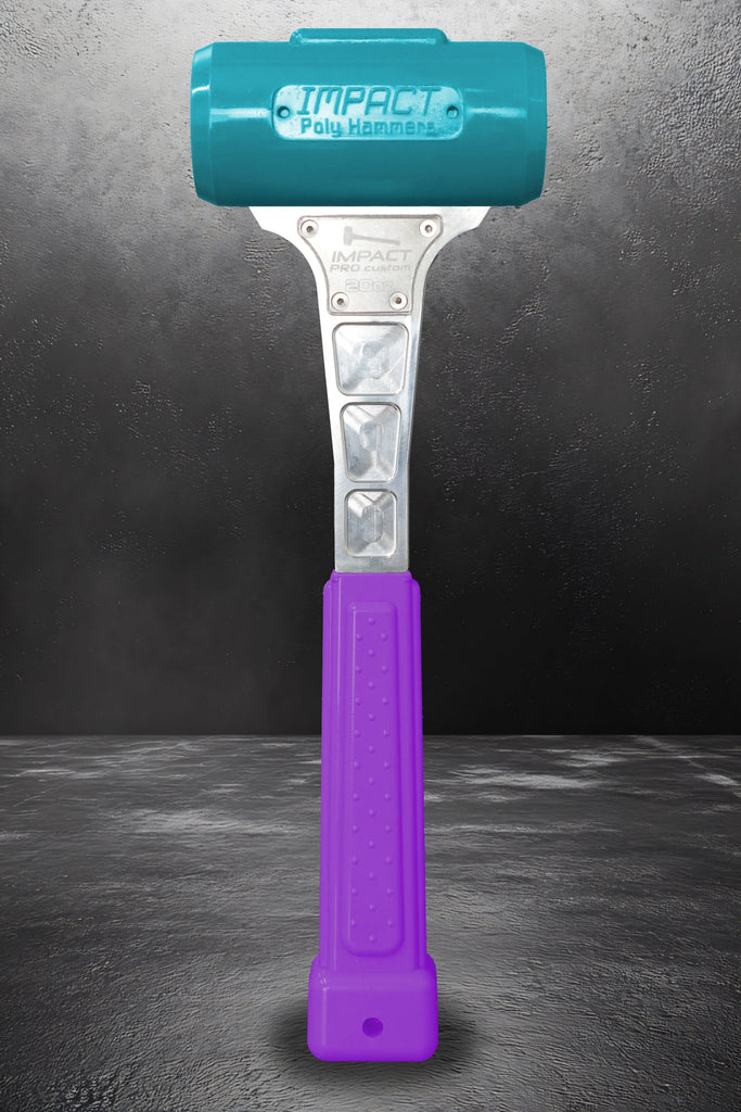 Impact Poly Hammers 20 oz Custom Teal Head / Purple Handle Polyurethane Dead Blow Hammer