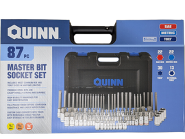 Quinn 87 Piece Master Bit Socket Set | 70347 | SAE Hex, Metric Hex, Torx, E-Torx