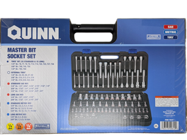 Quinn 87 Piece Master Bit Socket Set | 70347 | SAE Hex, Metric Hex, Torx, E-Torx