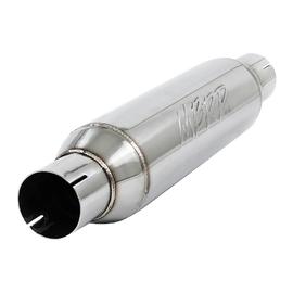 Exhaust Resonator 2.5 Inch Inlet/Outlet 16 Inch Body 20 Inch Overall T304 Stainless Steel MBRP