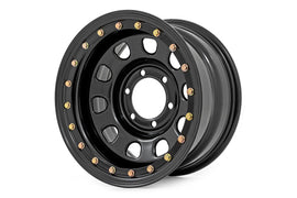 Steel Simulated Bead Lock Wheel Black 15x10 5x4.5 3.30 Bore -39 Rough Country