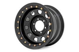 Steel Simulated Bead Lock Wheel Black 16x8 6x5.5 4.25 Bore -12 Rough Country