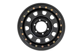 Steel Simulated Bead Lock Wheel Black 16x8 6x5.5 4.25 Bore -12 Rough Country